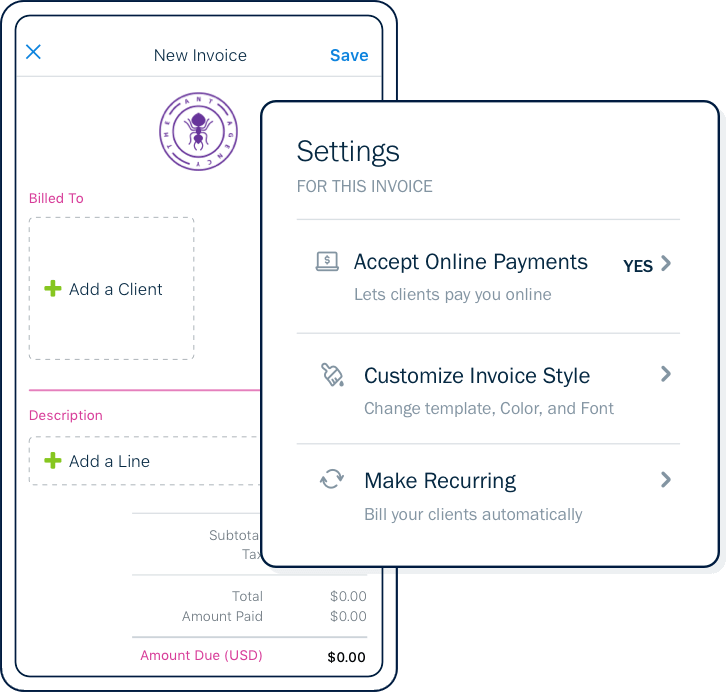 carousel invoicing mobile