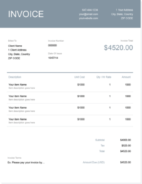 Invoice Template Grey